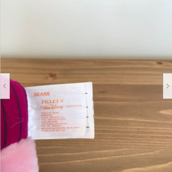 Piglet Stuffed Toy Sears Walt Disney Brand 6" Plush Doll Vtg Winne the Pooh - Picture 3 of 6